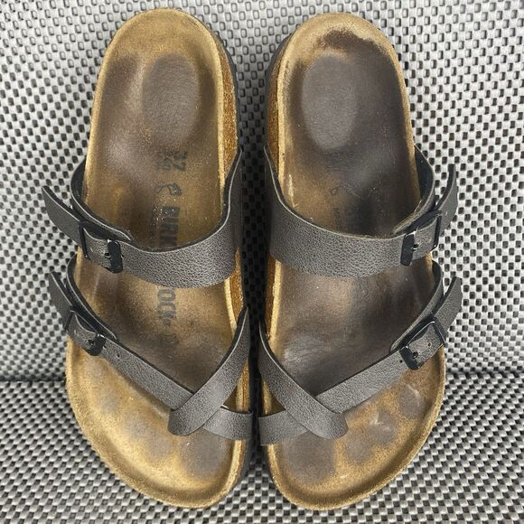 Birkenstock Mayari Adult Sandals 37 L6 M4 Dark Gray Thong Buckle Made In Germany - Picture 7 of 12